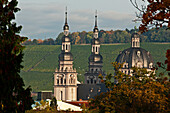 View to Haug Church, Wuerzburg Residence, Wuerzburg, Franconia, Bavaria, Germany