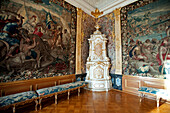 One of the many rooms inside the Wuerzburger Residence, Wuerzburg, Franconia, Bavaria, Germany