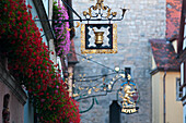 Detail in der Altstadt, Rothenburg ob der Tauber, Mittelfranken, Franken, Bayern, Deutschland