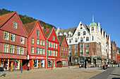 Hanseatic buildings, Bryggen, UNESCO World Heritage Site Bryggen, Bergen, Hordaland, Norway