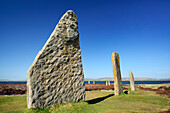 Neolithic standing stones, Ring of Brodgar, UNESCO World Heritage Site The Heart of Neolithic Orkney, Orkney Islands, Scotland, Great Britain, United Kingdom