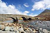 Brücke Sligachan, Sligachan, Isle of Skye, Schottland, Großbritannien, Vereinigtes Königreich