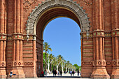 Arc de Triomf, triumphal arch, architect Josep Vilaseca i Casanovas, Neo-Mudéjar style, Barcelona, Catalonia, Spain