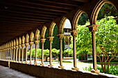 Kreuzgang im Kloster Pedralbes, Reial monestir de Santa Maria de Pedralbes, Gotik, Pedralbes, Barcelona, Katalonien, Spanien