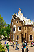 Casa del Guarda, Park Guell, architect Antoni Gaudi, UNESCO World Heritage Site Park Guell, Catalan modernista architecture, Art Nouveau, Barcelona, Catalonia, Spain