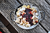 Kaiserschmarrn at an alpine hut, Alp, Tyrol, Austria, Europe