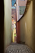Narrow alley in the historic centre, Brasov, Transylvania, Romania