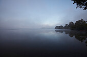 Lake Staffelsee in morning light, Seehausen, Upper Bavaria, Bavaria, Germany