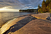 Sunset, Petroglyphs on the eastern shore of Lake Onega, The Republic of Karelia, Russia