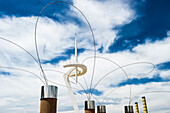 Montjuic Communications Tower with lamps by Santiago Calatrava,Plaça d’Europa,Sants-Montjuic,Barcelona,Spain