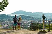 Aussichtsplatz am Schlossberg, Freiburg im Breisgau, Schwarzwald, Baden-Würtemberg, Deutschland