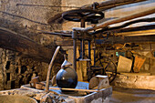 Traditional olive press at Son Pont Agroturismo finca hotel, near Puigpunyent, Mallorca, Balearic Islands, Spain