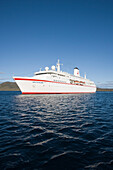 Cruise ship MS Deutschland (Reederei Peter Deilmann), near Qaqortoq (Julianehab), Kitaa, Greenland, Europe