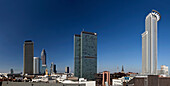 Skyline view over the west end of the city, Frankfurt am Main, Hesse, Germany