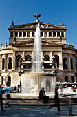 Water fountain near the opera, Opernplatz, Frankfurt, Hesse, Germany