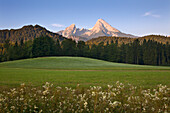 Watzmann in the morning light, Berchtesgaden region, Berchtesgaden National Park, Upper Bavaria, Germany