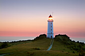 Lighthouse at Dornbusch, Hiddensee island, National Park Vorpommersche Boddenlandschaft, Baltic Sea, Mecklenburg Western-Pomerania, Germany