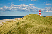 Leuchtturm List Ost, Halbinsel Ellenbogen, Insel Sylt, Nordsee, Nordfriesland, Schleswig-Holstein, Deutschland