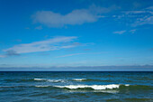 Wolken und Wellen, bei Kampen, Insel Sylt, Nordsee, Nordfriesland, Schleswig-Holstein, Deutschland