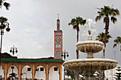 Fountain and Sidi Bou Abib Mosque on Place du 9 Avril 1947 (Grand Socco), Tangiers, Morocco