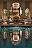 Pool with reflection, Villa des Orangers, Marrakech, Morocco