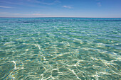 Clear water along the Mediterranean coast,  Desert des Agriates, Corsica, France