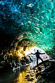 Ice cave, Skaftafell National Park, Southern Iceland, Iceland, Europe