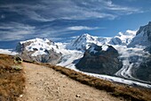 Switzerland  Canton Valais  The Mount Rosa Massif, view from Kornergrat.