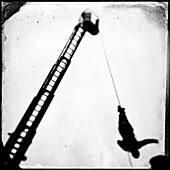 Firefighter, ladder of fire truck