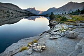 Sunrise over Deep Lake, Bridger Wilderness in the Wind River Range of the Wyoming Rocky Mountains