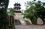 Pagoda at Yalong Bay Tropical Paradise Forest Park, Hainan Island, China.