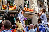 Giants during La Merce Festival  Plaça del pi  Barcelona  Catalonia  Spain