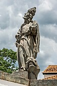 Santuario de Bom Jesus de Matosinhos, Aleijandinho masterpiece, Prophete Jonah statue, Congonhas do Campo, Minas Gerais, Brazil.
