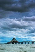 The Heringsdorf Pier is a pier at the Baltic Sea The pier is 508 meters long It was built in 1995, Heringsdorf, Usedom Island, County Vorpommern-Greifswald, Mecklenburg-Western Pomerania, Germany, Europe