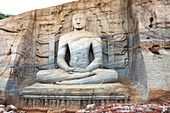 Sri Lanka - Gal Vihara Temple, buddha stone statue, Ancient City area, ruins of ancient Royal Residence, Polonnaruwa, town, old capital city of Sri Lanka, UNESCO World Heritage Site