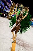 A dancer of Renascer de Jacarepagua samba school performs during the Carnival parade at the Sambadrome in Rio de Janeiro, Brazil, 20 February 2012  The Carnival in Rio de Janeiro, considered the biggest carnival in the world, is a colorful, four day celeb