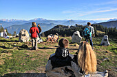 View from the Sonnenalp under the Kampenwand, Chiemgau, Upper Bavaria, Bavaria, Germany
