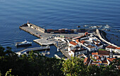 Town of Velas with harbour, Velas, Island of Sao Jorge, Azores, Portugal