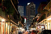 Nightshot of French Quarter in Downtown New Orleans, Louisiana
