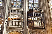 UK, England, Berkshire, Windsor, Windsor Castle, St George's Chapel, Tudor Oriel Window