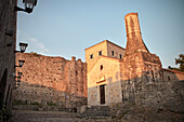 church with broken minaret in old town of Ulcinj, Stari Grad, Adriatic coastline, Montenegro, Western Balkan, Europe
