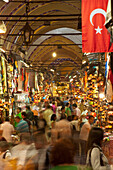 Crowds of people in Grand Bazaar, Istanbul, Turkey