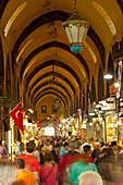 Crowds of people in Egyptian Bazaar, Istanbul, Turkey