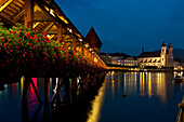 Chapel Bridge Dusk, Lucerne, Switzerland