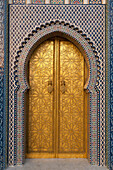 Small entrance door to Royal Palace, Fez, Morocco