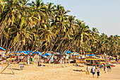 India, Tourists and Indians mix on Palolem Beach, Goa