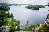Overview of Skeleton Lake from Top of Cliff, Ontario Canada