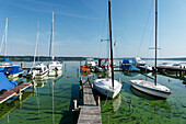 Port at lake Schwielowsee in Ferch, Havel, Brandenburg, Germany