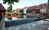 Max bridge over the river Pegnitz, Nuremberg, Middle Franconia, Bavaria, Germany