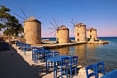 Widmills in Chios Chora  Chios Chios Island Greece